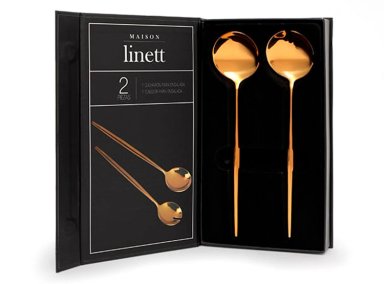 SET CUBIERTOS MAISON LINETT DORADO SERVIR 2 PIEZAS - 2