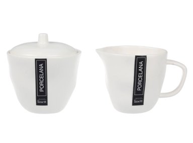 SET MAISON LINETT ART IRREGULAR AZUCARERO + CREMERO BLANCO PORCELANA - 2