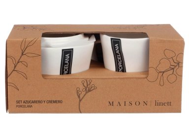SET MAISON LINETT ART IRREGULAR AZUCARERO + CREMERO BLANCO PORCELANA - 3
