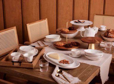 SET MAISON LINETT ART IRREGULAR AZUCARERO + CREMERO BLANCO PORCELANA - 4