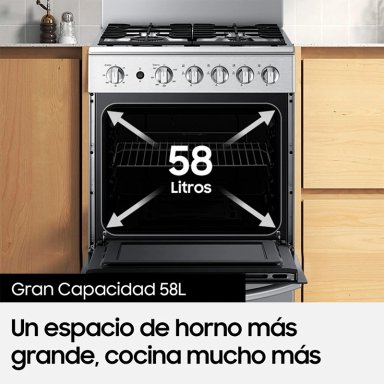 COCINA A GAS SAMSUNG NX24BG57413S 4 PLATOS GRIS - 6