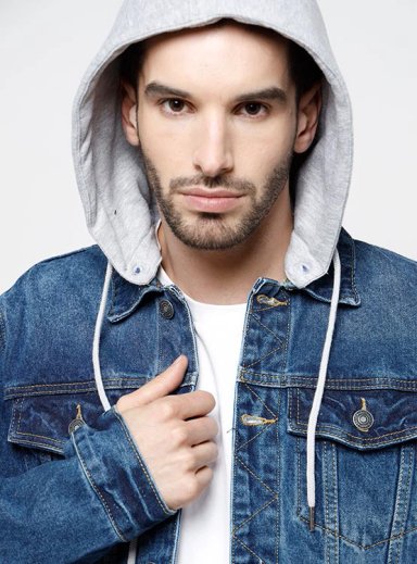 CHAQUETA HOMBRE ROBERT LEWIS ALGODÓN MEZCLILLA GORRO - 3