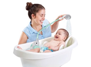 JUEGO DE BAÑO ELEFANTE DUCHA INTERACTIVO TURQUESA INFANTIL BEBÉ - 5