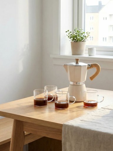 COMBO CAFETERA ITALIANA RIPLEY HOME + 4 TAZAS VIDRIO - 1