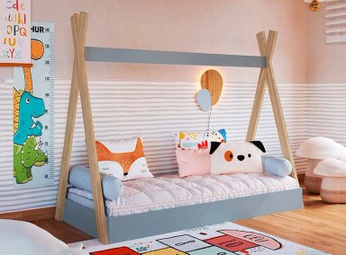 CAMA TRANSICIÓN INFANTIL KIDSCOOL MONTESSORI AZUL - 5