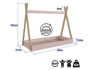 CAMA TRANSICIÓN INFANTIL KIDSCOOL CCM001ITRS ROSADO - 3