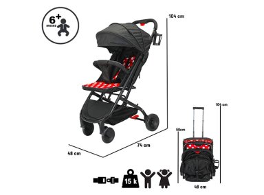 COCHE PASEO KIDSCOOL ULTRA COMPACTO MIMO ROJO - 7