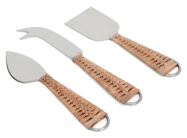 SET CUBIERTOS MAISON LINETT RATTAN QUESO 3 PIEZAS - 1