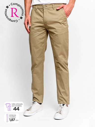 PANTALÓN ALGODÓN SLIM HOMBRE INDEX BÁSICO - 1