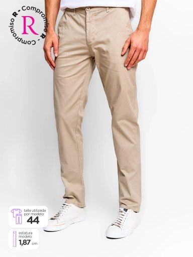 PANTALÓN ALGODÓN SLIM HOMBRE INDEX BÁSICO - 1