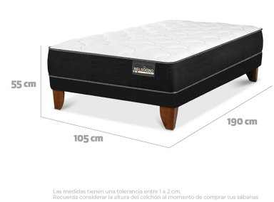 CAMA EUROPEA CIC PLUS BELSOGNO 1.5 PLAZAS NEGRO - 3