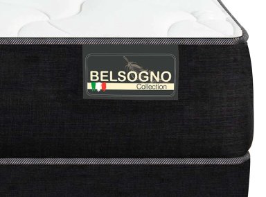 JUEGO DE DORMITORIO BELSOGNO CAMA EUROPEA PLUS 1.5 PLAZAS NEGRO + RESPALDO BLACK - 4