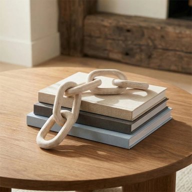 FIGURA DECORATIVA MAISON LINETT CADENA MADERA CAFE - 1