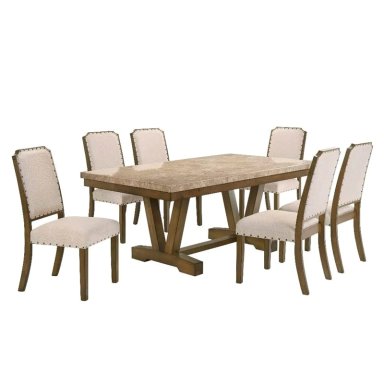 JUEGO DE COMEDOR RIPLEY HOME HAGEN MARMOL GENUINO 6 SILLAS - 2