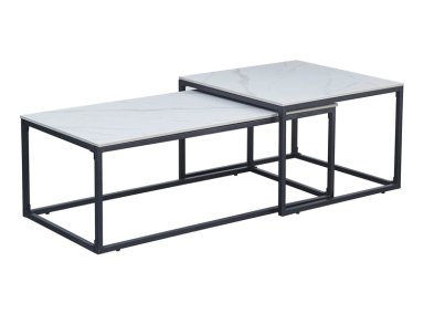 MESA DE CENTRO RIPLEY HOME DALLAS METAL BLANCO 110 X 55 CM - 1