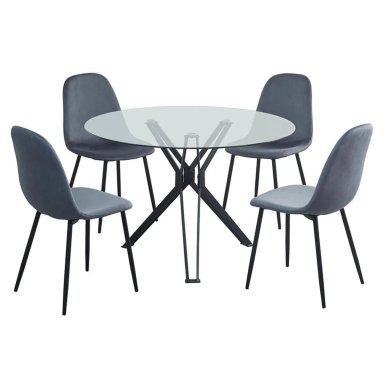JUEGO DE COMEDOR RIPLEY HOME TEXAS 4 SILLAS GRIS - 1