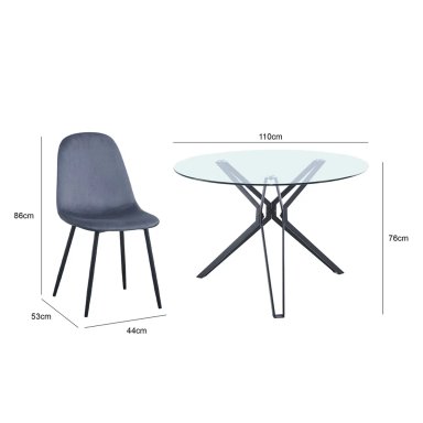 JUEGO DE COMEDOR RIPLEY HOME TEXAS 4 SILLAS GRIS - 7