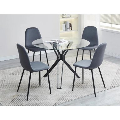 JUEGO DE COMEDOR RIPLEY HOME TEXAS 4 SILLAS GRIS - 9