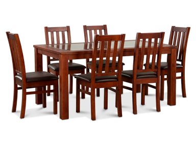 JUEGO DE COMEDOR CIC ÑUBLE PU 6 SILLAS CHOCOLATE - 1