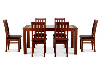 JUEGO DE COMEDOR CIC ÑUBLE PU 6 SILLAS CHOCOLATE - 2