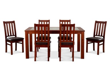 JUEGO DE COMEDOR CIC ÑUBLE PU 6 SILLAS CHOCOLATE - 4