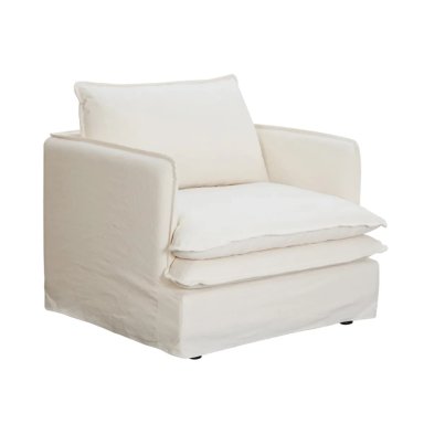 SILLON MAISON LINETT LILLE 1 CUERPO LINO MARFIL - 2