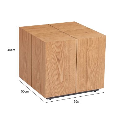 MESA LATERAL MAISON LINETT MARSELLA MADERA CAFÉ 50 X 50 CM - 5