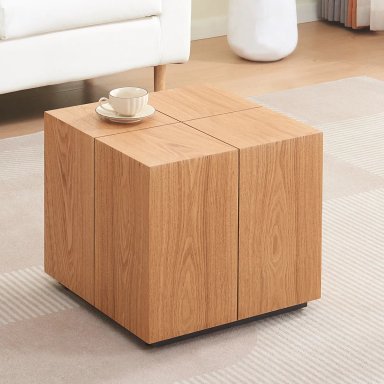 MESA LATERAL MAISON LINETT MARSELLA MADERA CAFÉ 50 X 50 CM - 6