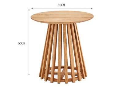 MESA LATERAL MAISON LINETT NANTES MADERA CAFÉ 50 X 50 CM - 3