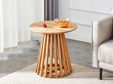MESA LATERAL MAISON LINETT NANTES MADERA CAFÉ 50 X 50 CM - 4