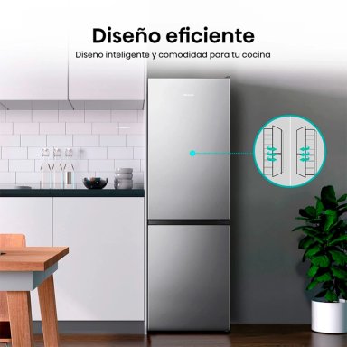REFRIGERADOR BOTTOM FREEZER HISENSE RD-39WC 300L NO FROST PLATA - 9