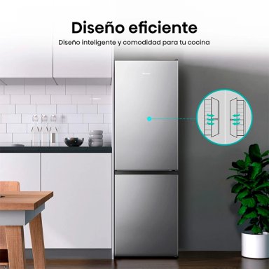 REFRIGERADOR BOTTOM FREEZER HISENSE RB341NL 262L FRIO DIRECTO PLATA - 6