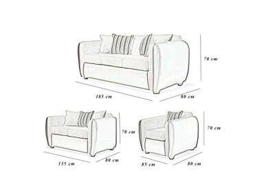 JUEGO DE LIVING ELEGANT DETAIL OKLAHOMA TELA PU 321 - 5