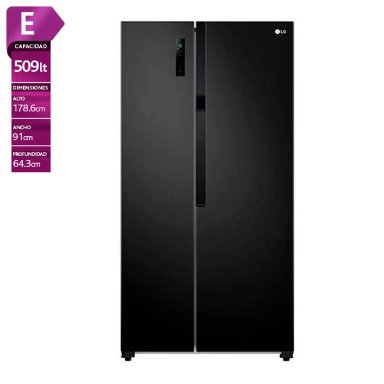 REFRIGERADOR SIDE BY SIDE LG GS51MPD 509L NO FROST NEGRO - 1