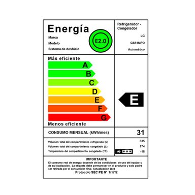 REFRIGERADOR SIDE BY SIDE LG GS51MPD 509L NO FROST NEGRO - 10
