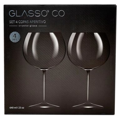 SET 4 COPAS GLASSO APERITIVO VIDRIO TRANSPARENTE - 4