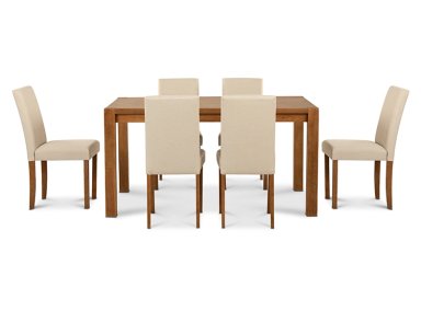 JUEGO DE COMEDOR CIC PHOENIX 6 SILLAS CAFÉ - 1