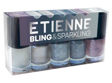 SET 5 ESMALTES DE UÑAS ETIENNE BLING SPARKLING 11 ML - 1