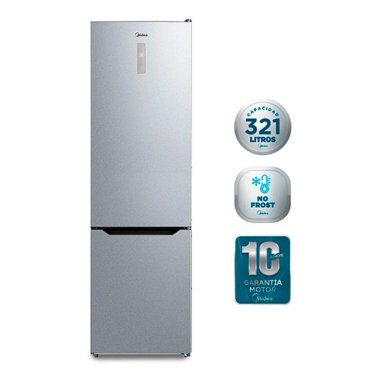REFRIGERADOR BOTTOM FREEZER MIDEA MDRB489MTE50 330L NO FROST PLATA - 2