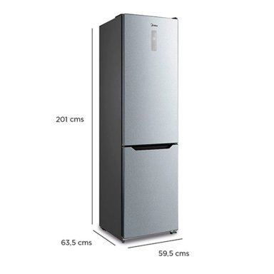 REFRIGERADOR BOTTOM FREEZER MIDEA MDRB489MTE50 330L NO FROST PLATA - 3