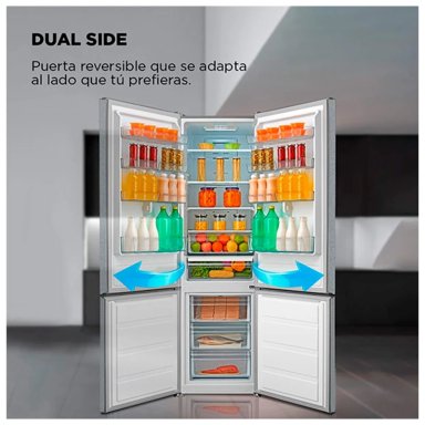 REFRIGERADOR BOTTOM FREEZER MIDEA MDRB489MTE50 330L NO FROST PLATA - 7