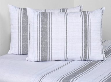JUEGO DE SÁBANAS CANNON DIAGONALS 2 PLAZAS 200 HILOS BLANCO ESTAMPADO - 1
