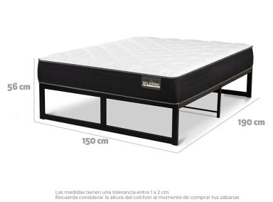 CAMA EUROPEA BELSOGNO IRON SMART PLUS 2 PLAZAS NEGRO - 3