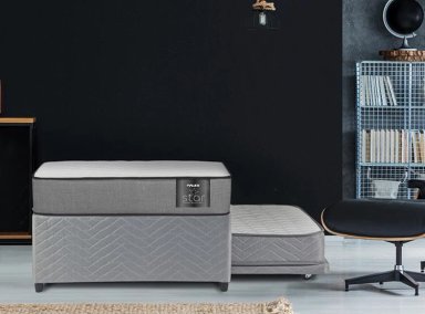 JUEGO DE DORMITORIO FLEX CAMA DIVAN STAR 1 PLAZA GRIS + RESPALDO ROYAL - 5