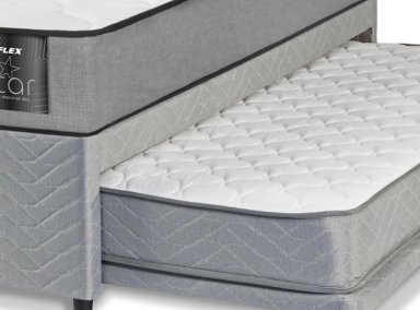 JUEGO DE DORMITORIO FLEX CAMA DIVAN STAR 1.5 PLAZAS GRIS + RESPALDO ROYAL - 3