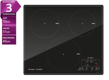 ENCIMERA ELÉCTRICA PLACAS DE INDUCCIÓN SINDELEN 3 PLATOS CEI-4342NG - 1
