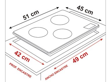 ENCIMERA ELÉCTRICA PLACAS DE INDUCCIÓN SINDELEN 3 PLATOS CEI-4342NG - 4