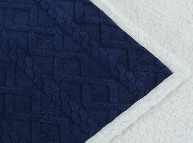 FRAZADA ANDES JACQUARD 2 PLAZAS 210 X 210 CM SHERPA AZUL - 2