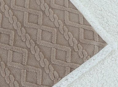 FRAZADA ANDES JACQUARD 2 PLAZAS 210 X 210 CM SHERPA BEIGE - 2