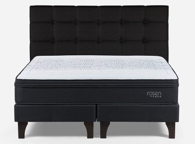 JUEGO DE DORMITORIO ROSEN CAMA EUROPEA TEMPO SÚPER KING GRAFITO + RESPALDO ISSEY - 1